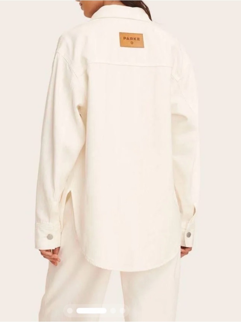 PARKE Target - Women's Long Sleeve Denim Shacket - Parke Cream M